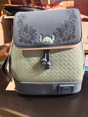 Disney Loungefly Lilo & Stitch Floral Woven Mini Backpack
